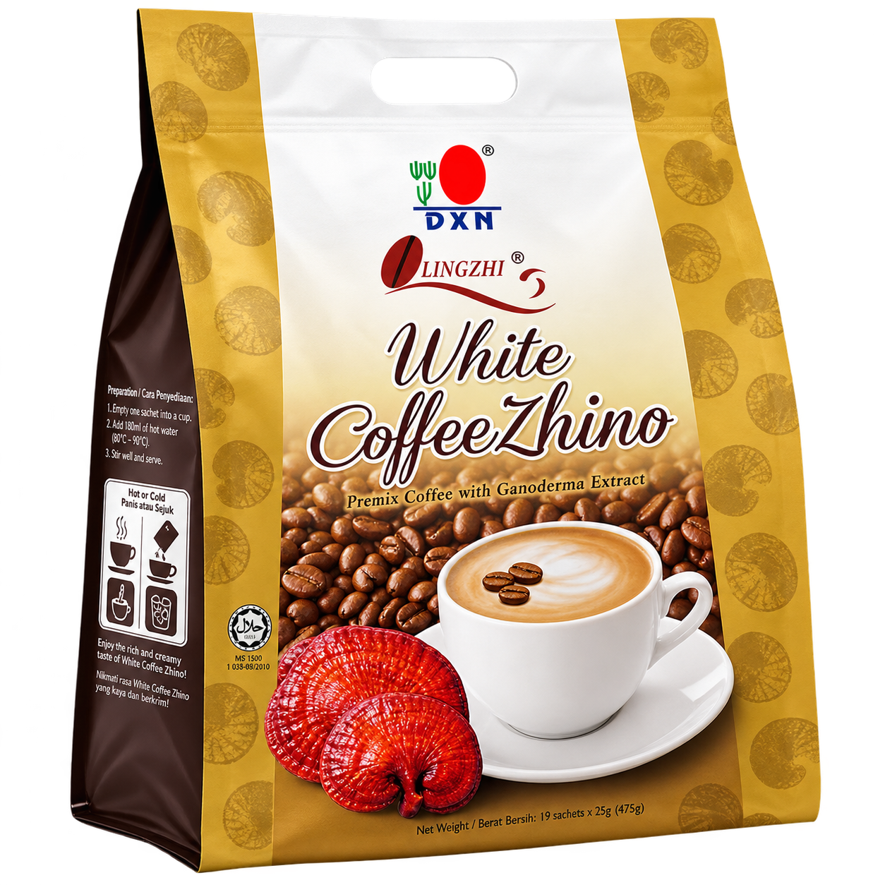 DXN White Coffee Zhino Premix Coffee with Ganoderma Extract product image